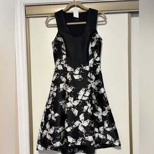 RW Co Elegant Black and White Floral Dress size 2